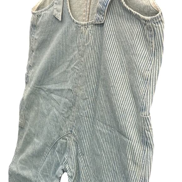 Free People Pinstripe Jumpsuit in Soft Blue - Picture 5 of 9